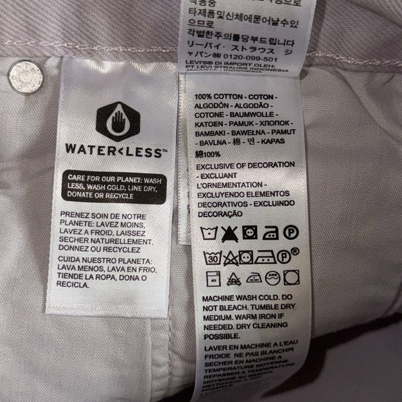 LEVI'S 501 HIGH RISE ORIGINAL DENIM JEAN SHORTS Washed Lilac - Picture 6 of 11